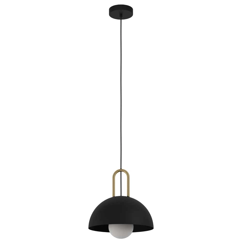 Lampe suspendue Calmanera noir avec de l'or