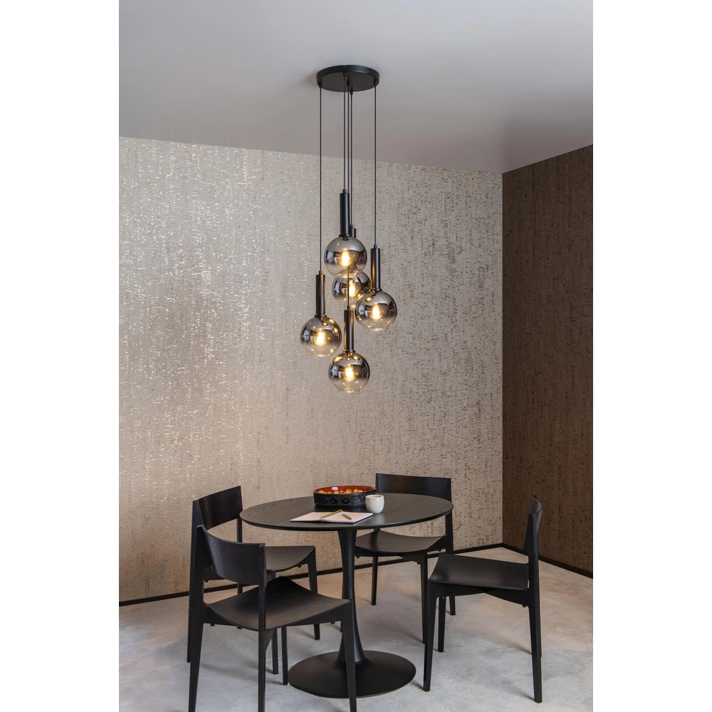 Lampe suspendue Marius Noir à 5 lumières Lucide 5411212452245