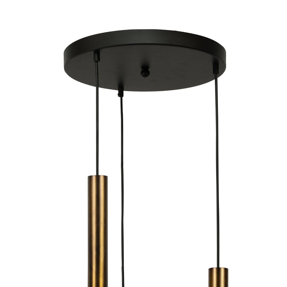 Lampe suspendue noire Bella 3 lumières avec de l'or Masterlight 8718121255361