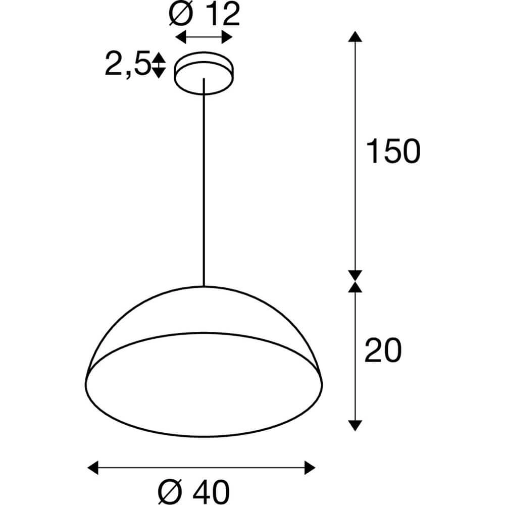 Suspension design Forchini M 40 noir avec or Ø 40cm SLV 4024163298636