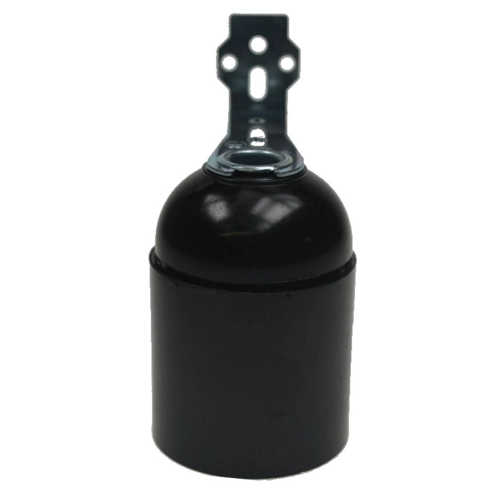 Support de lampe E27 - Base noir avec plaque de montage