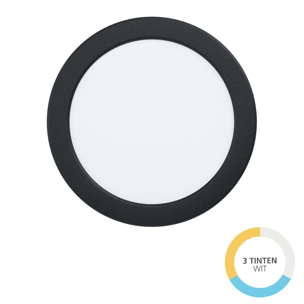 Lampe encastrée Fueva 6 rond - noir - Ø 16,8 cm