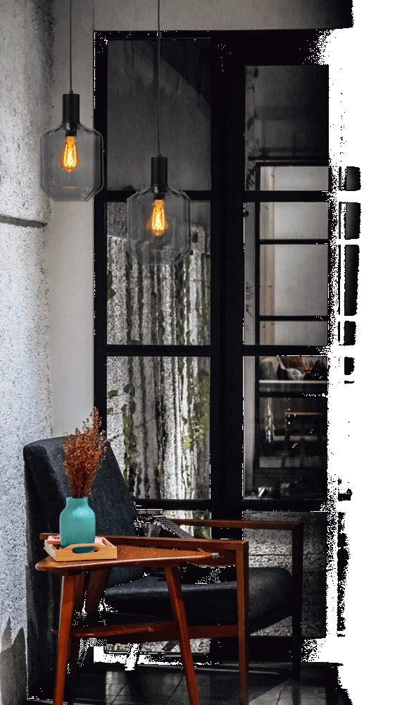 Lampe suspendue noire Porto avec verre fumé Jagger - Ø 19cm Masterlight 8718121269351