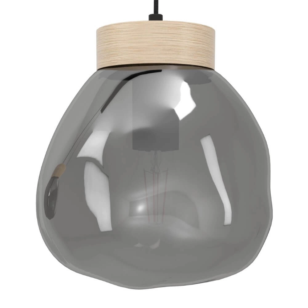 Lampe suspendue 3 lumières Magacela bois avec verre fumé Stars of Light 9008606274499