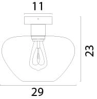 Plafonnier Genua marron avec verre doré Ø 29cm Masterlight 8718121357249