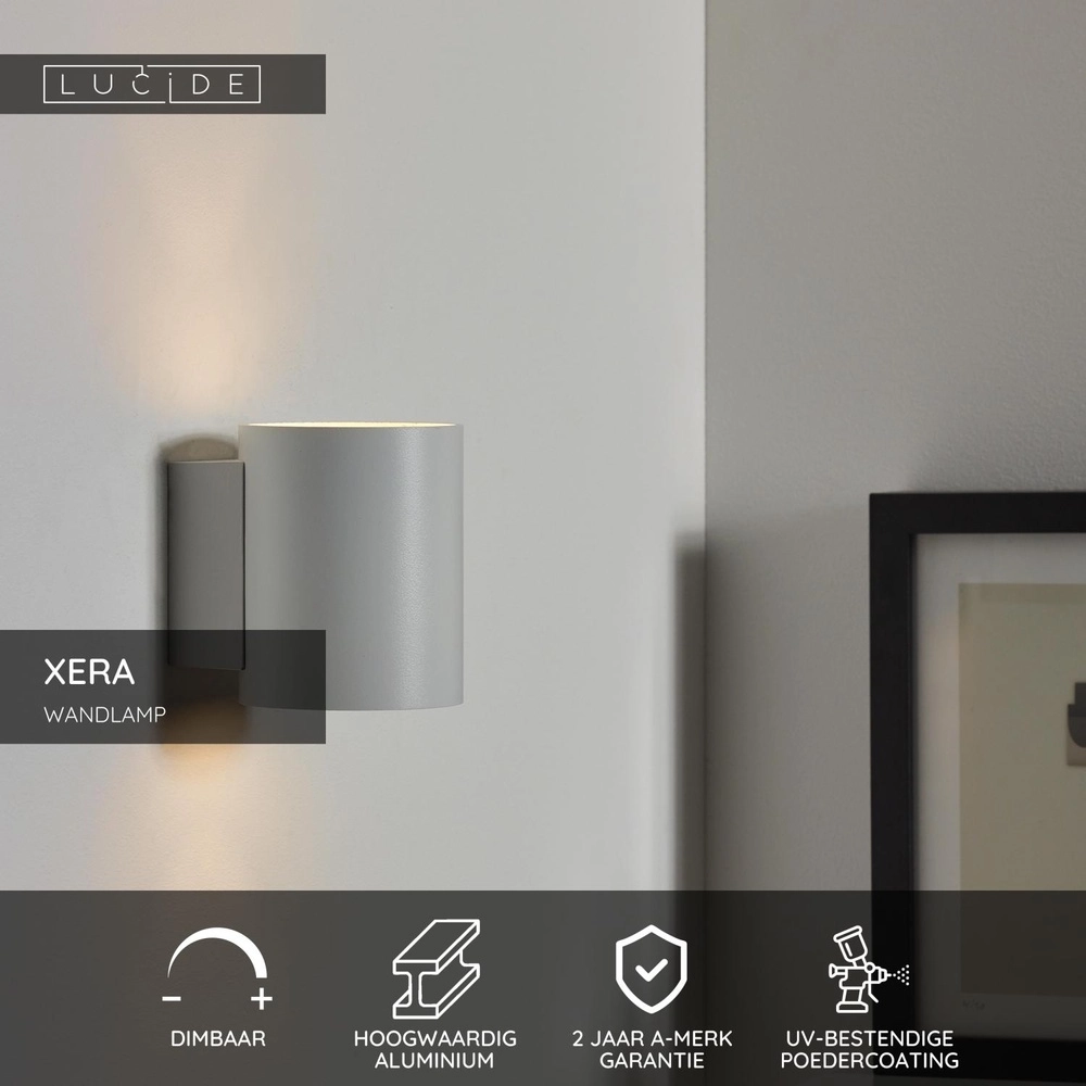 Lampe murale Xera Ø 8 cm blanc Lucide 5411212233653