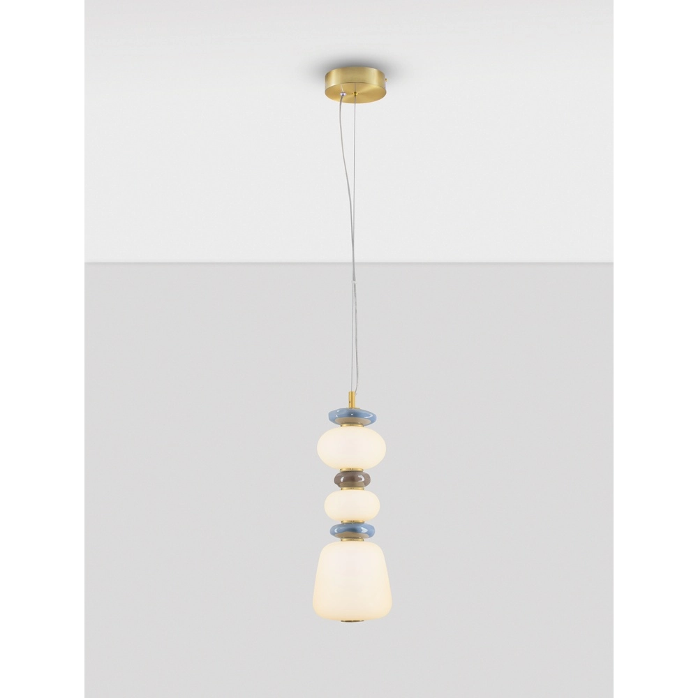 Suspension Palo blanc - bleu - marron Lyora 5212017483751