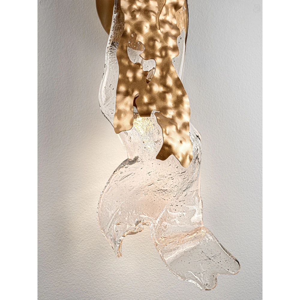 Lampe murale dorée Avesa avec du verre transparent Lyora 5212063500457