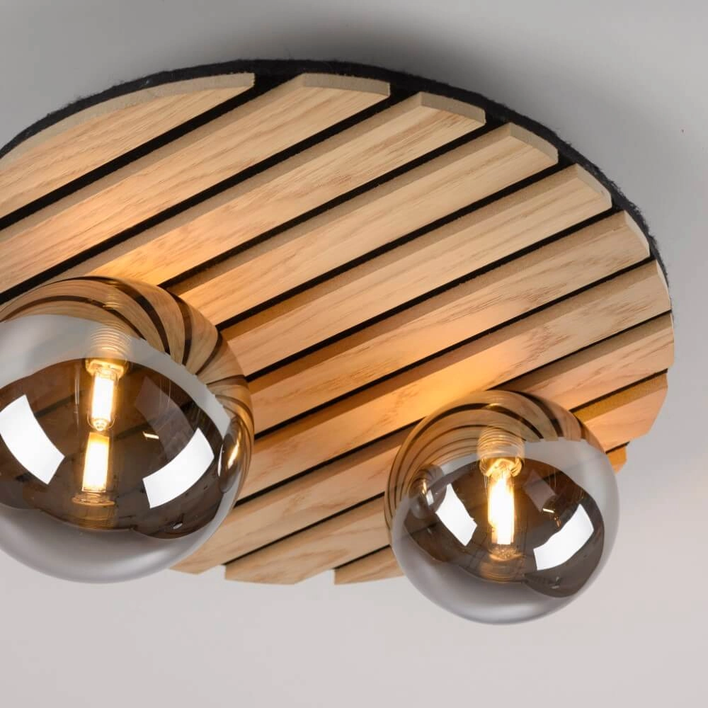 Plafonnier en bois Green Stika autour Just Light 4043689004231