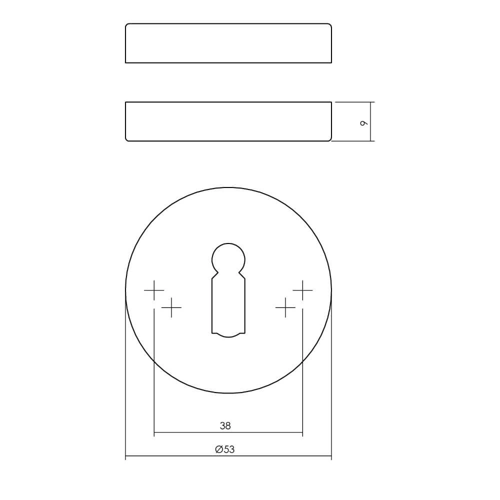 Lot de 2 rosaces clés Tira rond en acier inoxydable roulé Intersteel 8714186696576