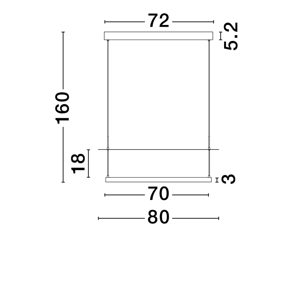 Suspension design Diona Ø 80cm noir avec blanc Lyora 5212017451446