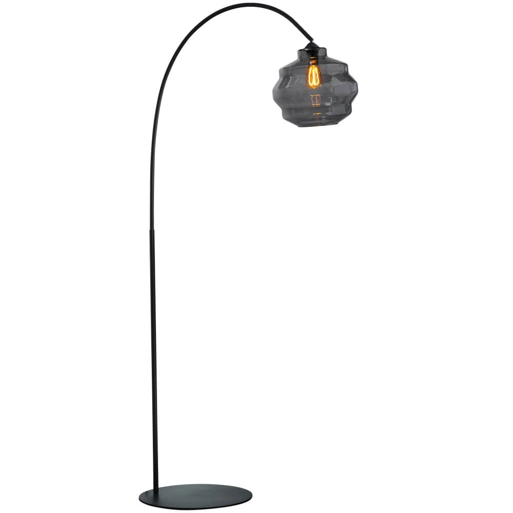 Lampe à arc Porto Verre à fumée boule - Ø 30cm Lampe à arc Porto Verre à fumée boule - Ø 30cm