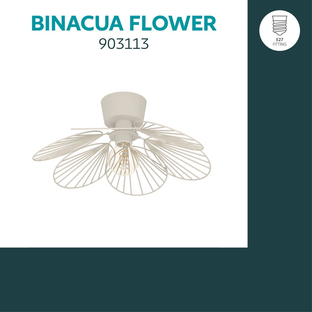 Lampe de plafond Binacua brun sable Ø 45 cm Eglo 9008606405954