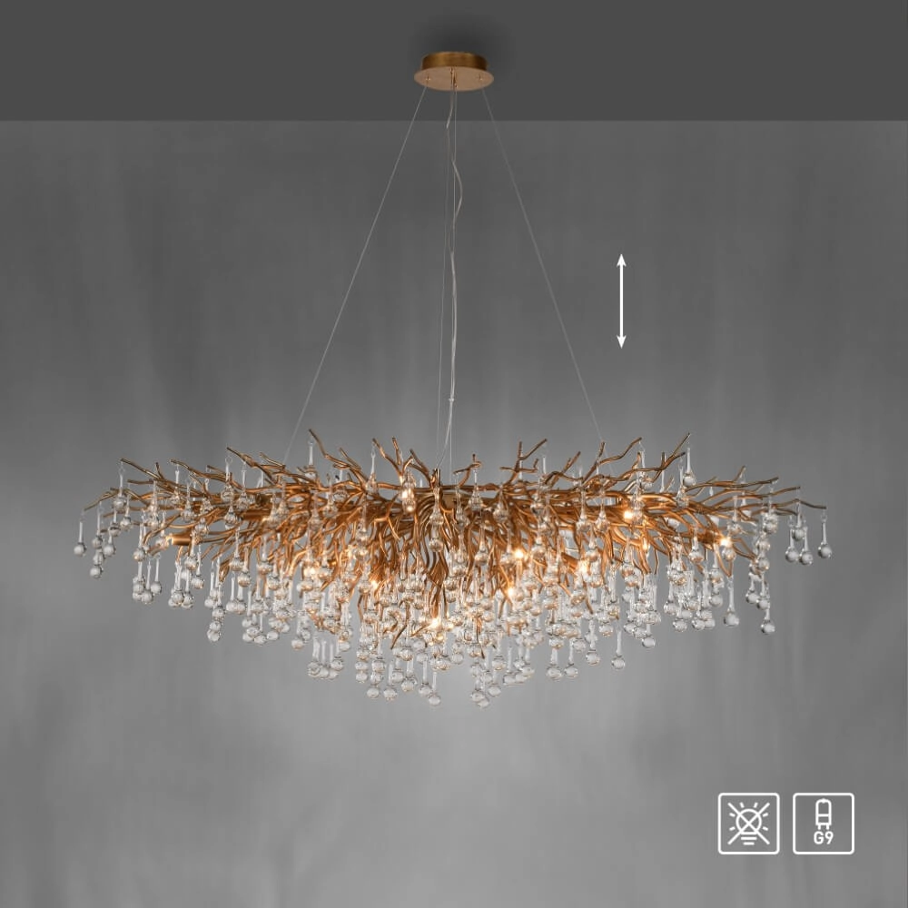 Grand lustre Icicle laiton antique Paul Neuhaus 4012248332917