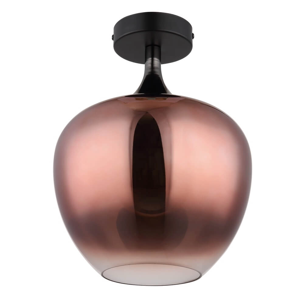 Plafonnier noir Maxy avec verre rouge Ø 24cm Globo 9007371459964