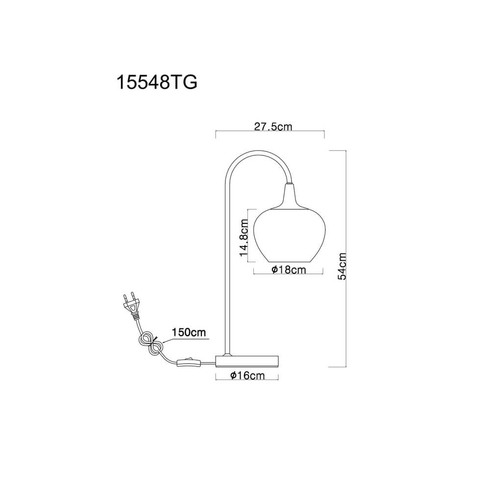 Lampe de table noire Maxy avec verre rouge simple Globo 9007371456987