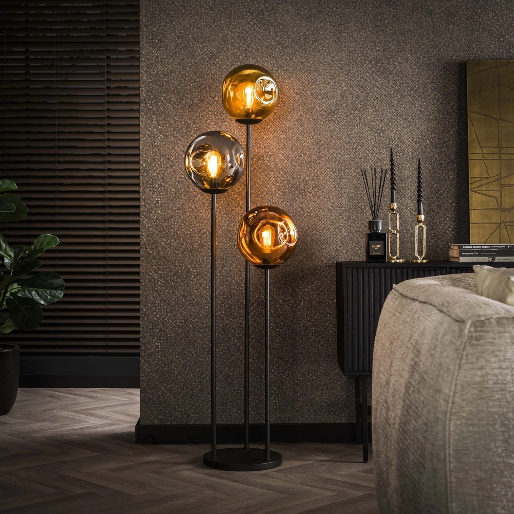 Lampe de pied en verre Stellar 3-lumière