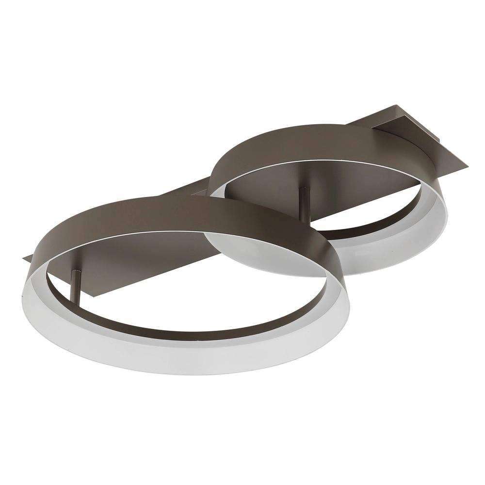 Lampe de plafond élégante Syrakus Café brun 2 anneaux Globo 9007371573080