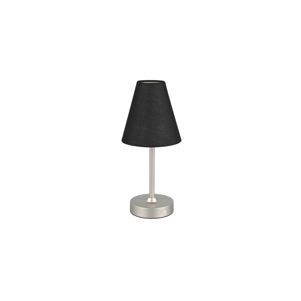 Lampe de table Kenny nickel avec capuchon noir Trio 4017807655056