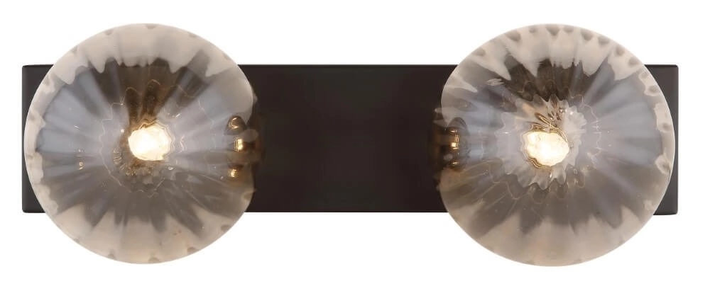 Plafonnier 2 lumières Dallerta verre de fumée Globo 9007371449576