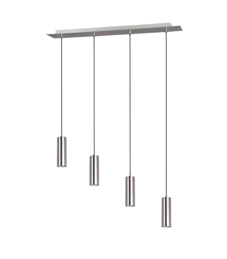 Lampe à suspension Marley 4 lumières nickel mat Trio 4017807408775