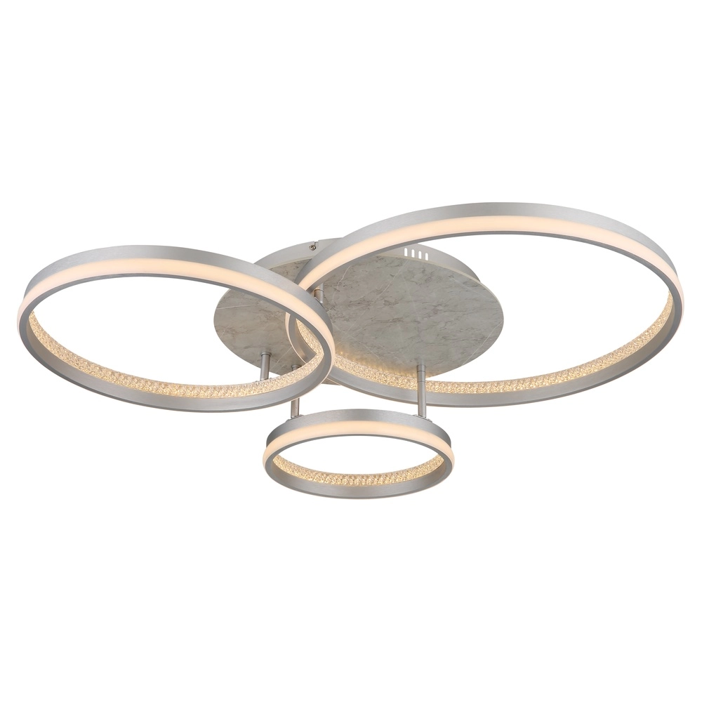 Lampe de plafond Mary Gris argenté à 3 lumières Globo 9007371519859