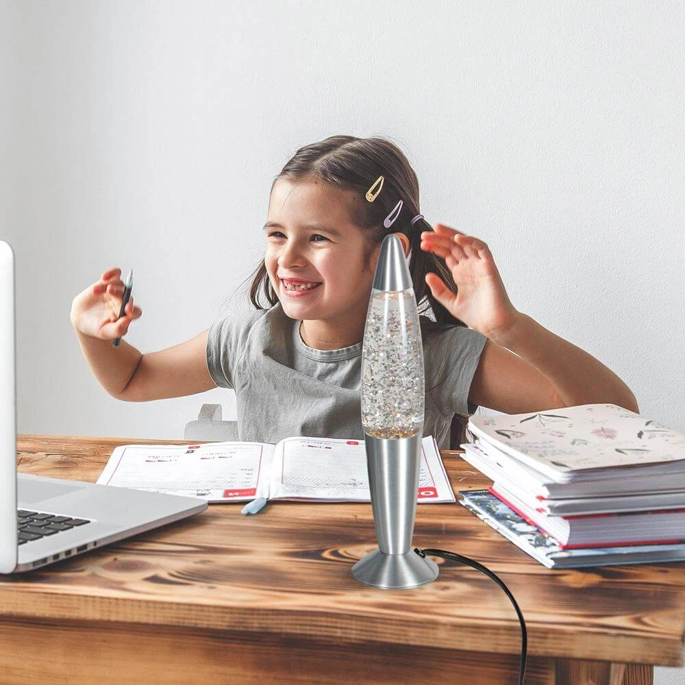 Lampe à lave Volcan gris argenté Steinhauer 8712746177640