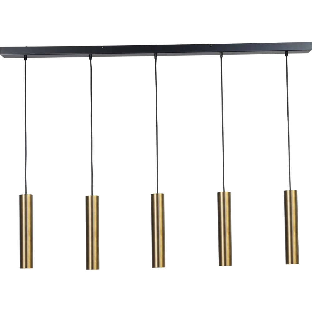 Lampe pendante de salle à manger Run 5 pendules anciens en cuivre