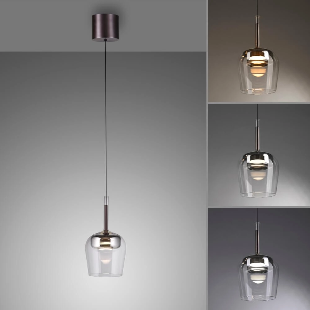 Lampe suspendue Q-Kon argent Paul Neuhaus 4012248383865