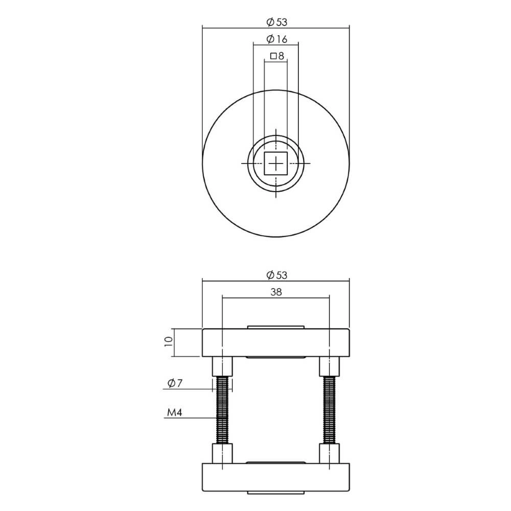 Jeu de ferrures de porte arrière rondes Backura Protection contre la traction du noyau en acier inoxydable Intersteel 8714186540022