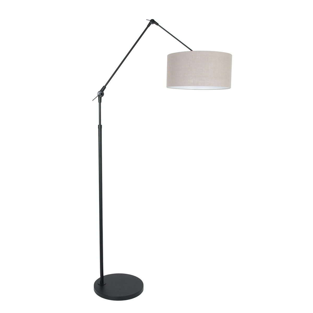 Lampe de lecture au sol Prestige Chic noir avec abat-jour taupe 40cm Lampe de lecture au sol Prestige Chic noir avec abat-jour taupe 40cm