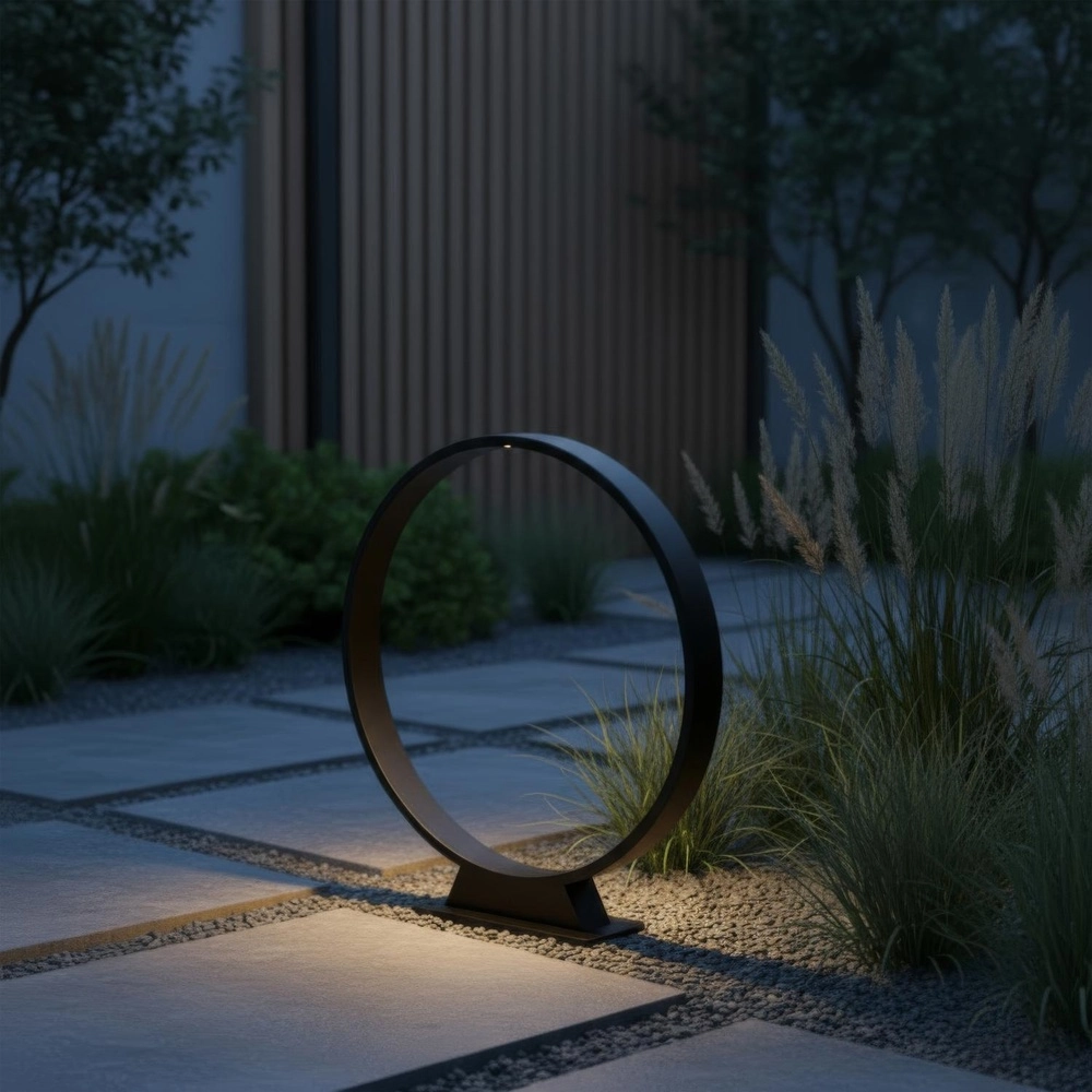 Lampe de jardin ronde Jerel IP54 noir Ø 40cm Lucide 5411212290472