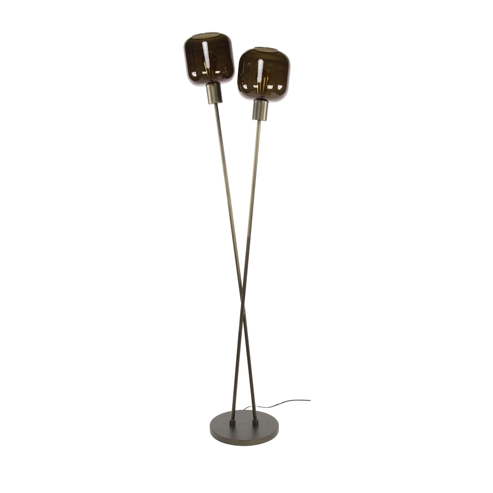Lampadaire de conception Bronza Marron Sienna - 2x E27 Lyora 8716803513426