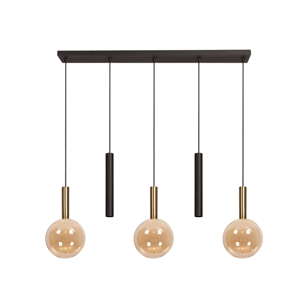 Lampe suspendue à 5 lumières Josiane noir avec or Lucide Vibes 5411212212276
