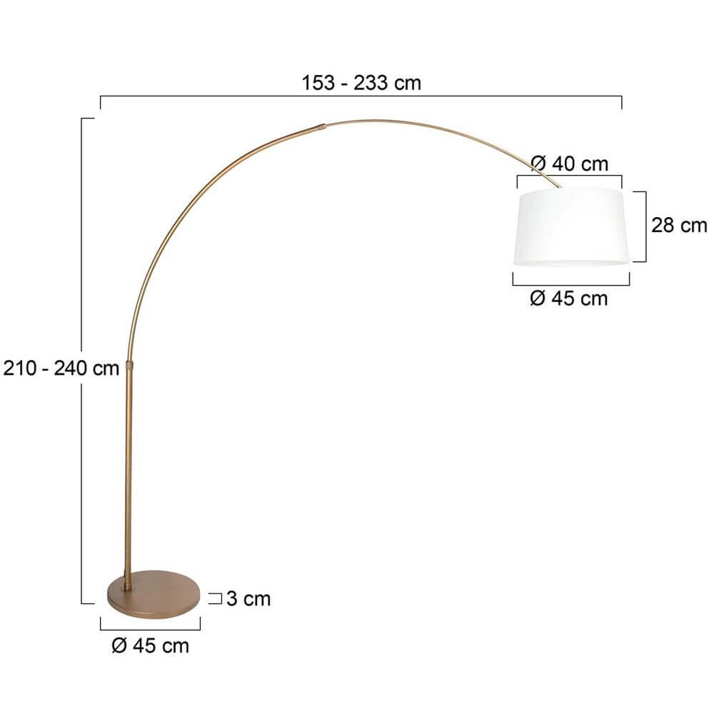Lampe à arc Sparkled Light bronze avec abat-jour blanc Ø 42cm Steinhauer 8712746179804
