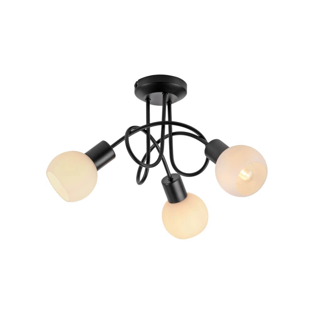 Plafonnier noir Loki Boucle à 3 lumières Just Light 4043689000783