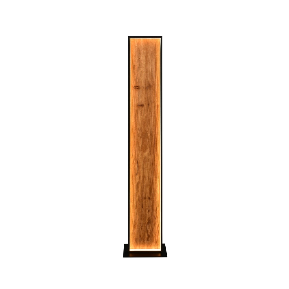 Lampadaire design Kalea noir avec bois Trio 4017807661446