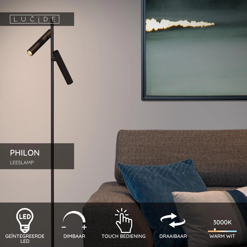 Lampe de lecture Philon Double Noir Lucide 5411212791702