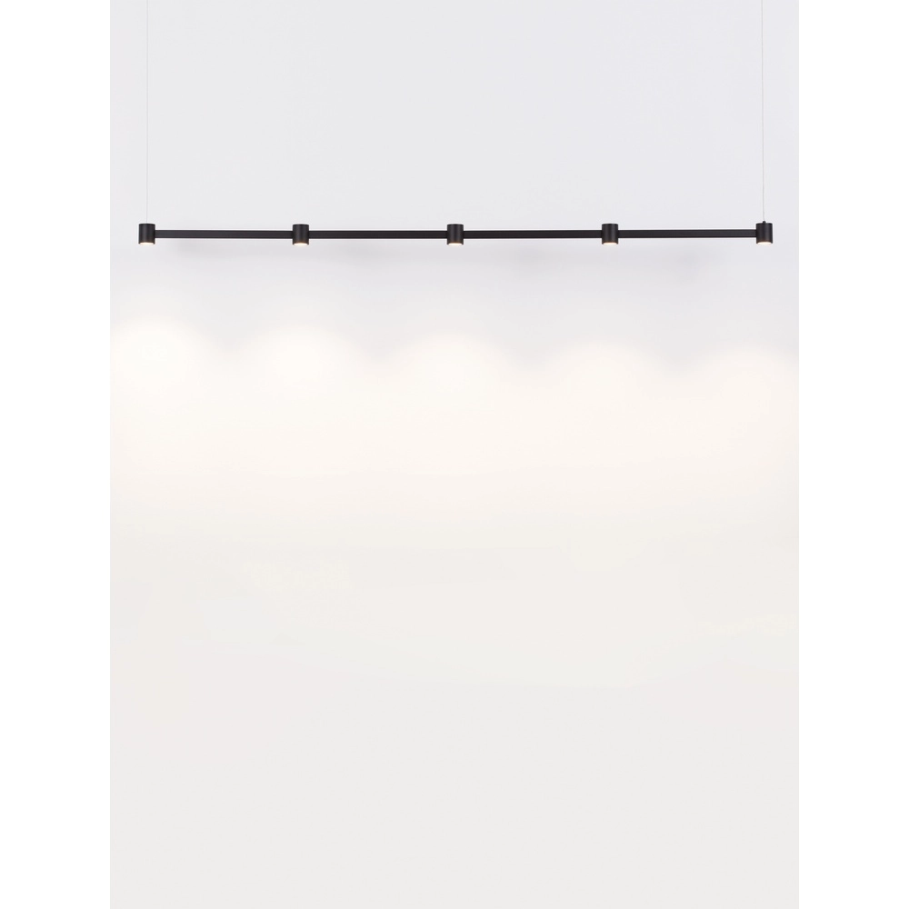 Suspension design Puize 5 lumières noir