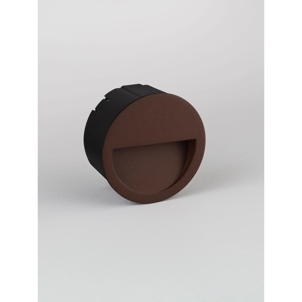 Lampe murale ronde encastrée Sete Brun rouille Lyora 5212017497994