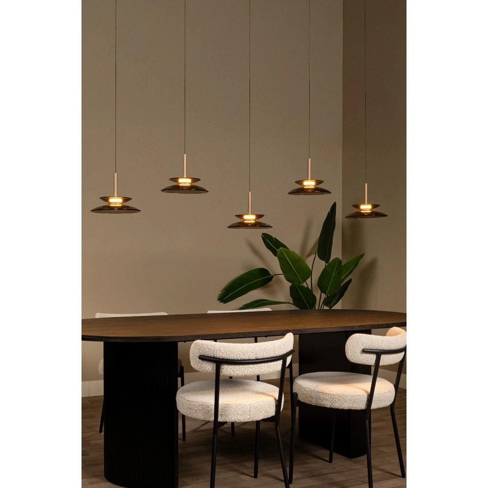 Lampe pendante de salle à manger Santiago Led - champagne - 5x Ø 23cm Premium by Lucide 5411212221902