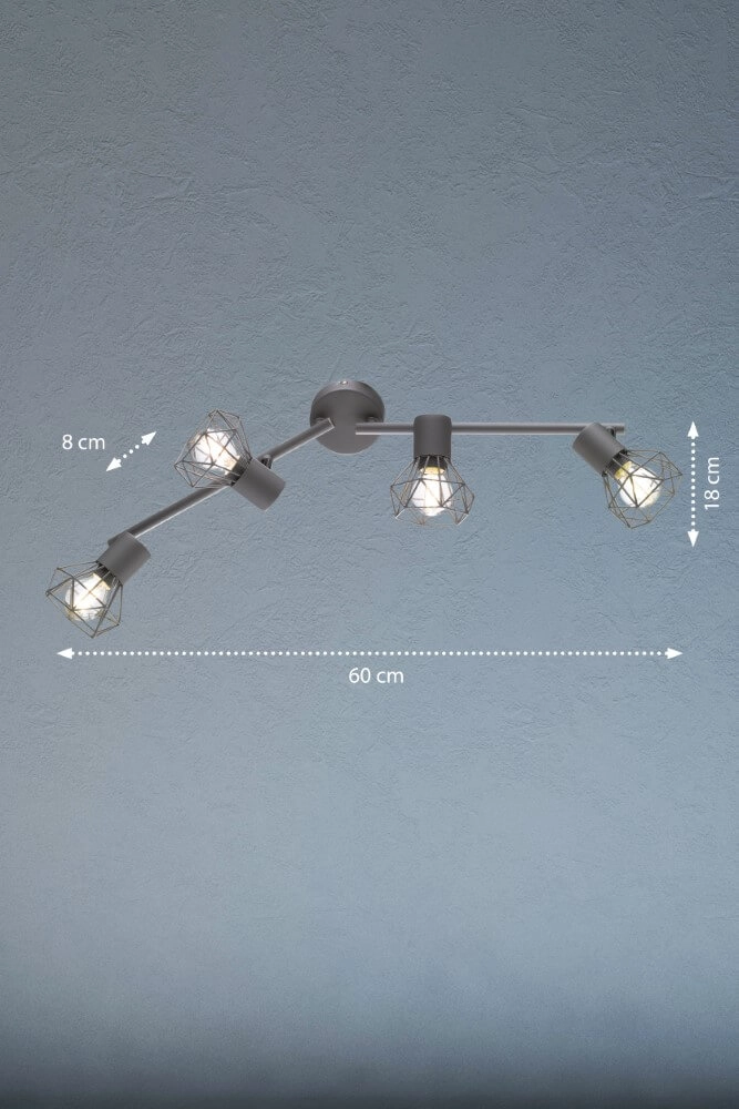 Spot de plafond tendance Ran 4 lumières Fischer & Honsel 4001133222662