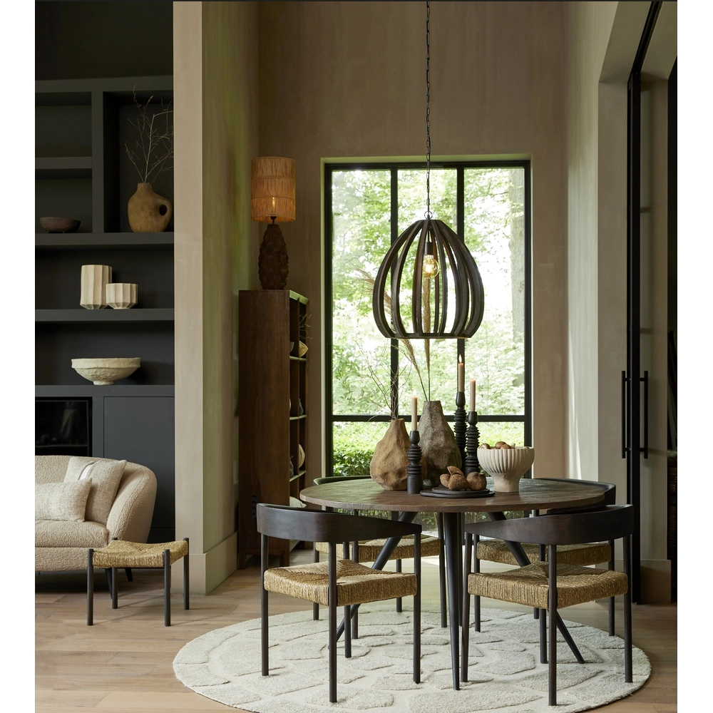 Lampe pendante en bois Barsia Ø 50cm - couleur noyer Light & Living 8717807701055