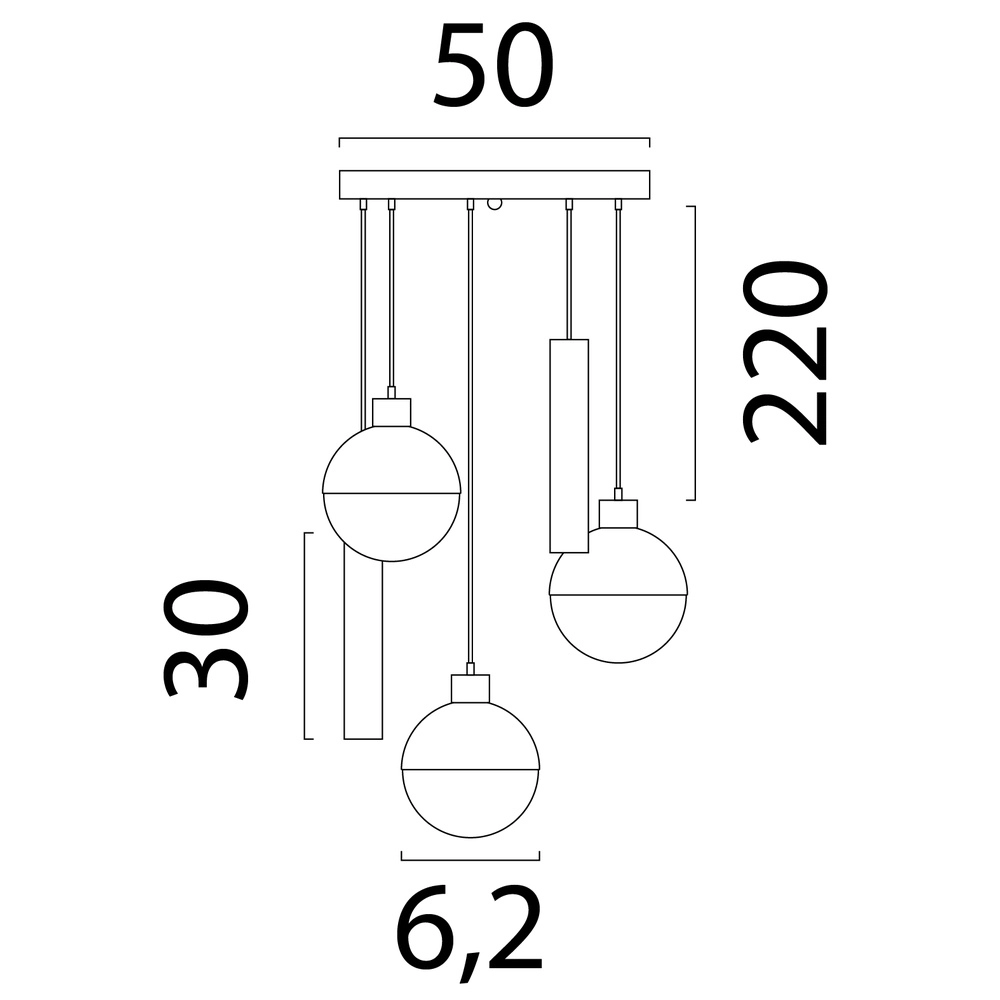 Lampe suspendue à 5 lumières Opera Ø 50 cm beige terra Masterlight 8718121424323