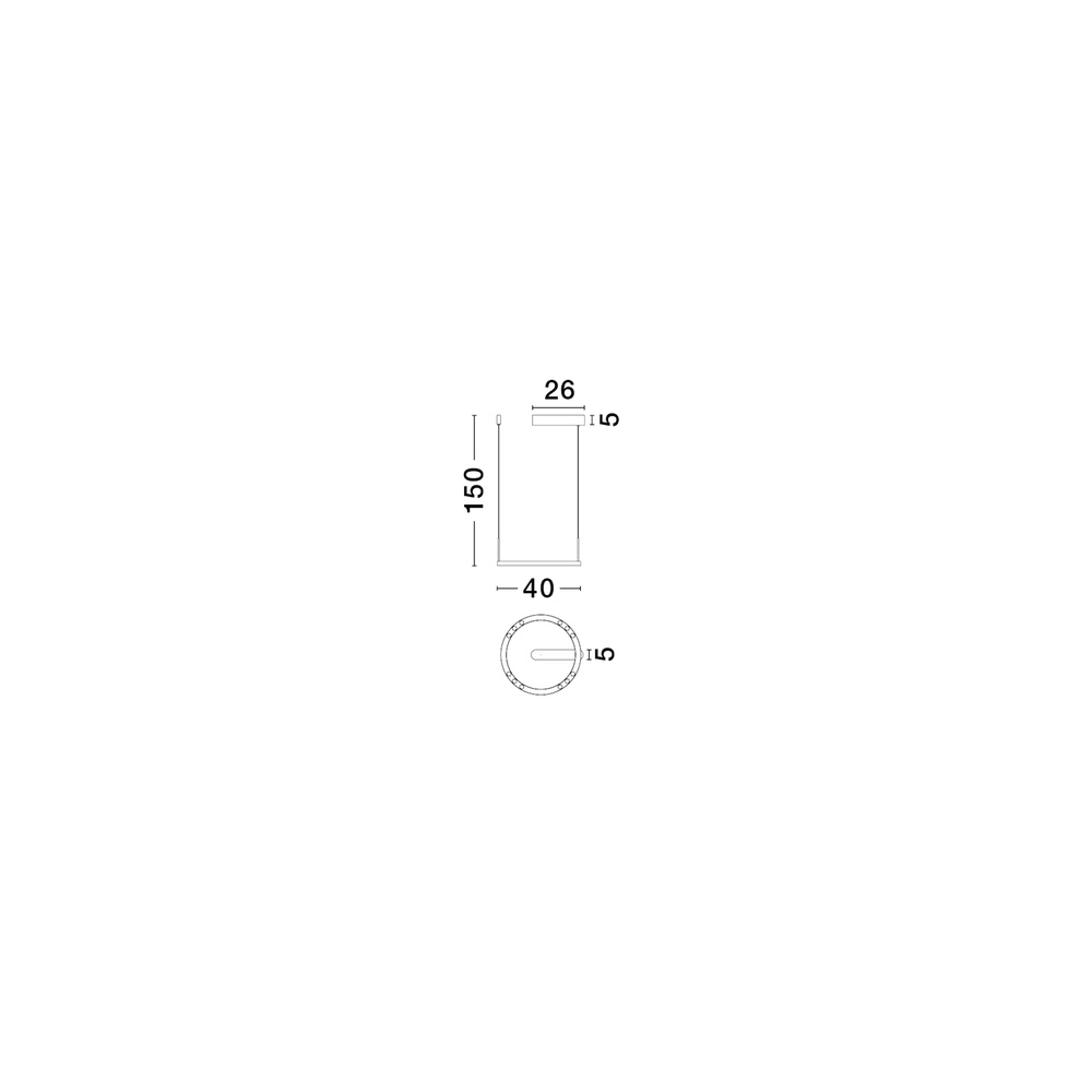 Suspension élégante Lunette noir Ø 40cm Lyora 5212017465184