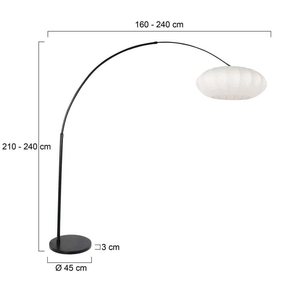 Lampe à arc Sparkled Light noir avec capuche blanche Steinhauer 8712746173123