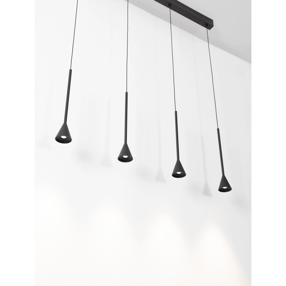 Suspension Net Droit 5 lumières noir Suspension Net Droit 5 lumières noir