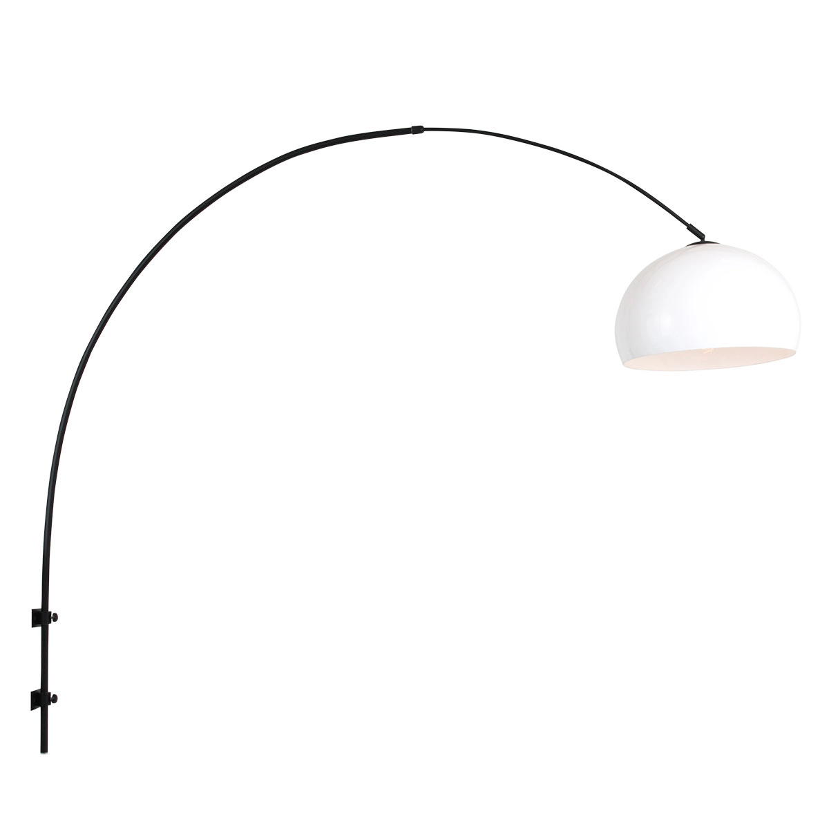 Lampe à arc murale Sparkled noir avec capuche blanche Lampe à arc murale Sparkled noir avec capuche blanche