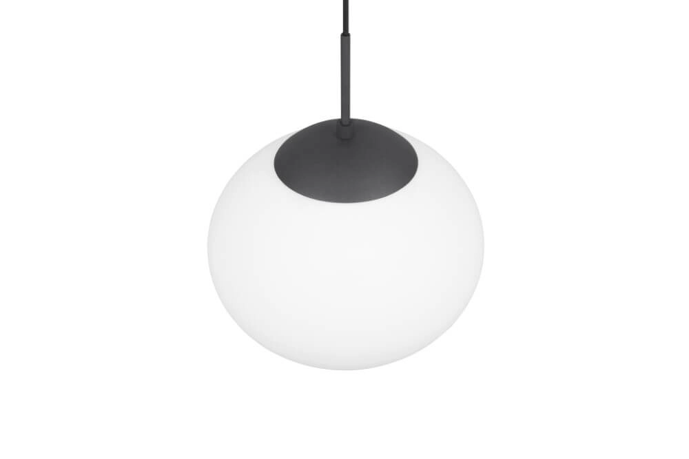 Lampe à suspension ovale Fomento Ø 30cm - noir avec verre blanc Trio 4017807616200