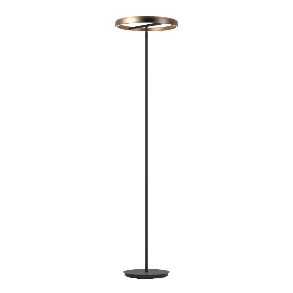 Floor lamp Trabuco black with brown Ø 42cm